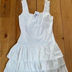 Elegant White Tiered Dress